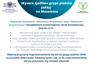 Ulotka informacyjna - Wysoce zjadliwa grypa ptaków (HPAI) na Mazowszu - część 2.