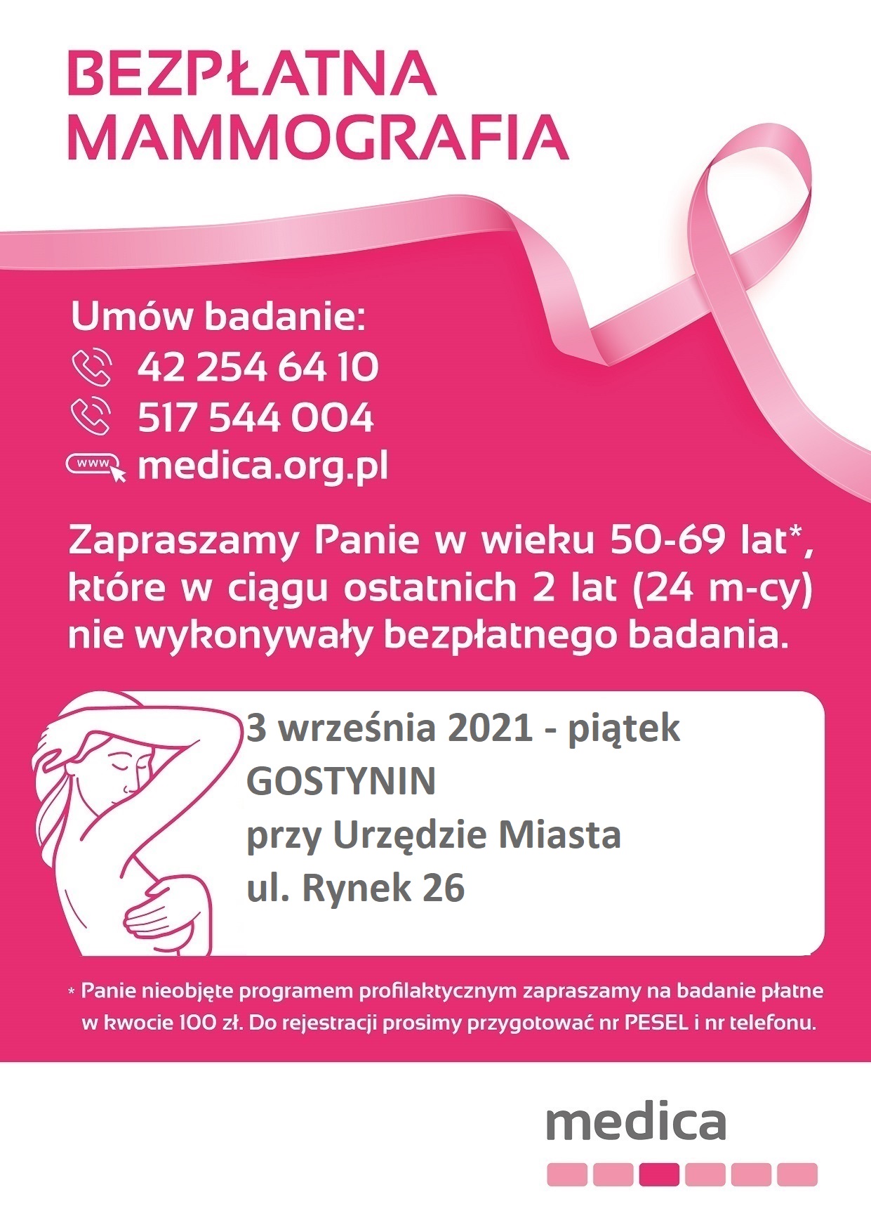 plakat - bezpłatna mammografia