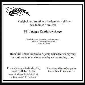 kondolencje - nie żyje Jerzy Żandarowski