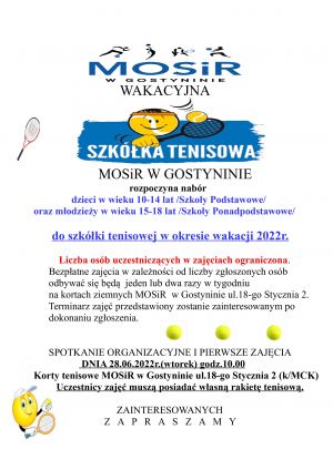 plakat - Szkółka tenisowa