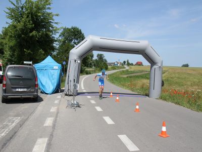 Wrotkarze szybcy z U.K.S. ZWOLEŃ-TEAM z 3 miejscem czasówki wrotkarstwa szybkiego