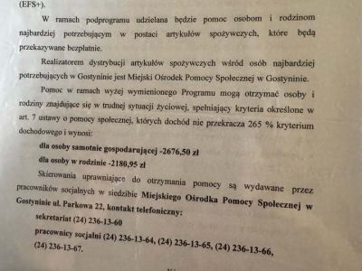 żywność dla potrzebujących