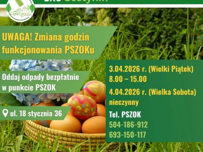 UWAGA! Zmiana godzin funkcjonowania PSZOK-u