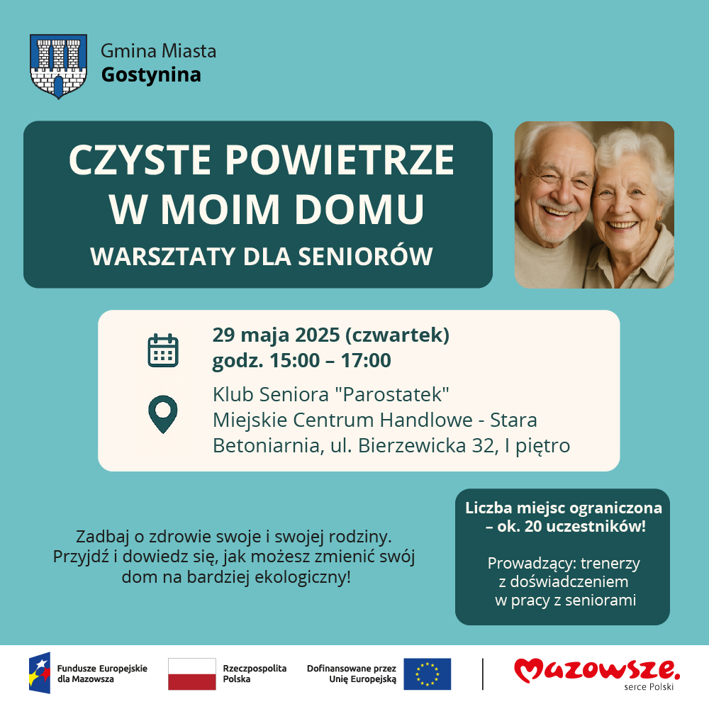 Warsztaty dla seniorów „Czyste powietrze w moim domu” – zadbaj o zdrowie i komfort życia!
