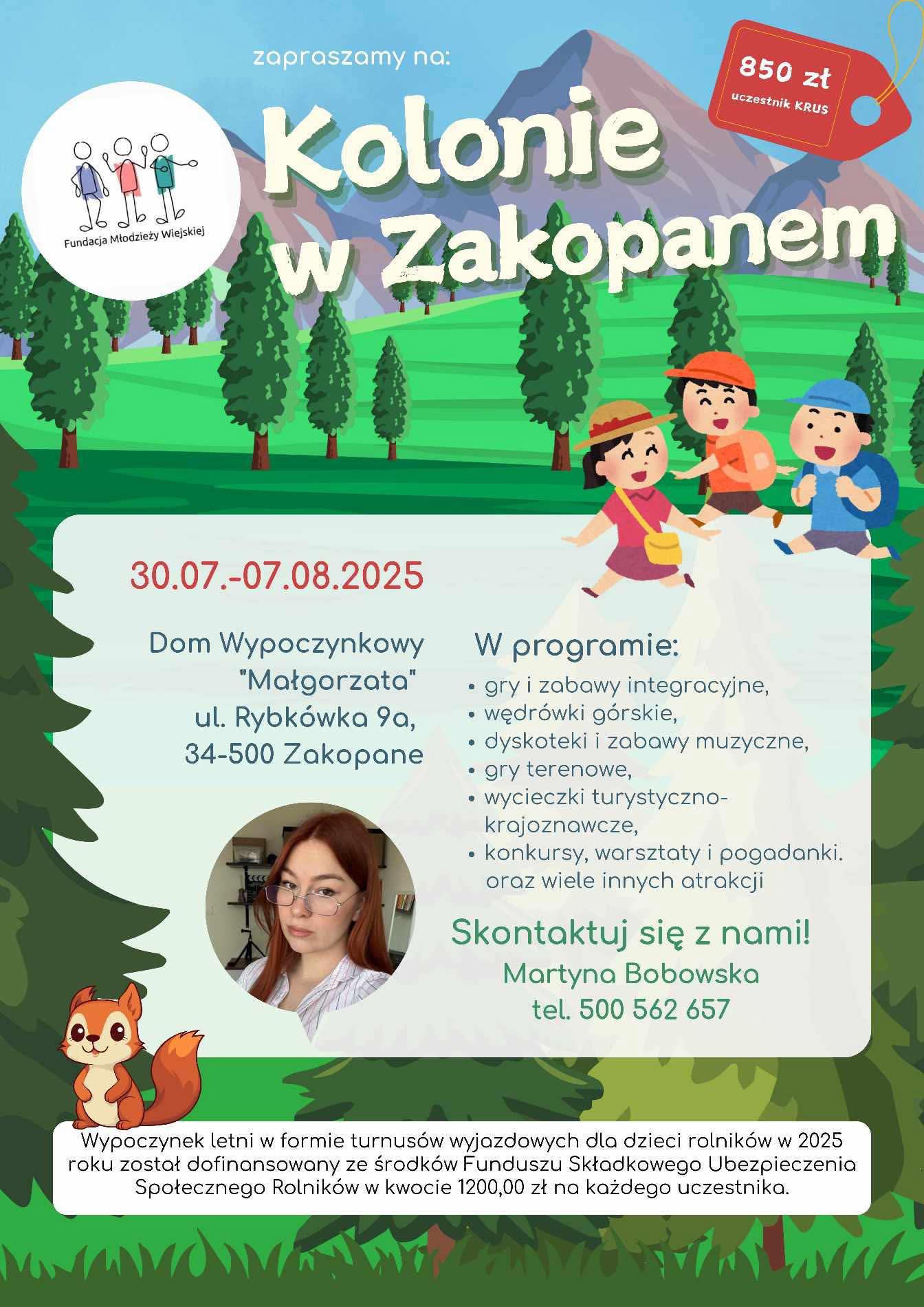 Wypoczynek letni dla dzieci rolników z województwa mazowieckiego