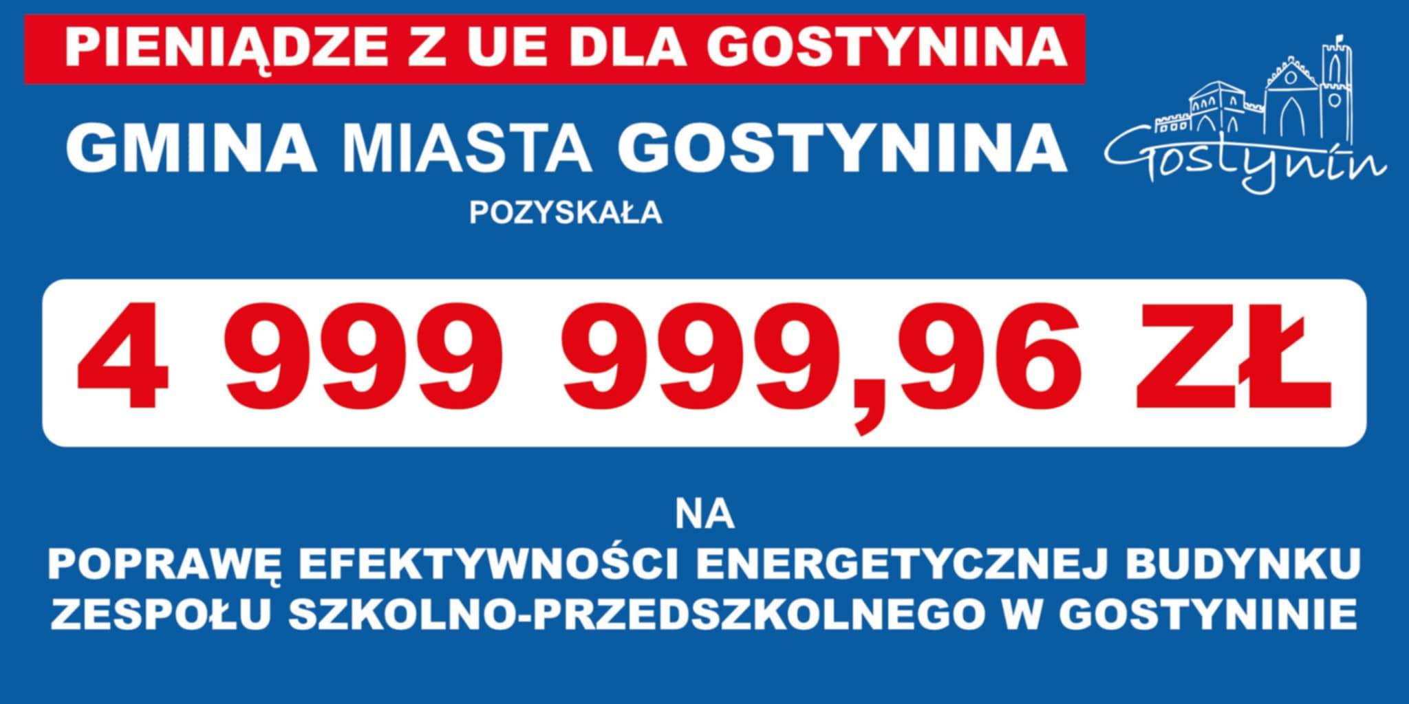 Dofinansowanie  z UE dla Gostynina.