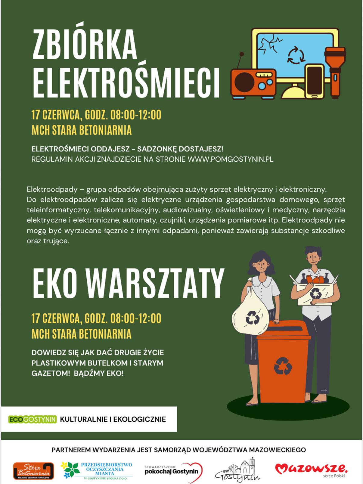 ZAPRASZAMY NA ZBIÓRKĘ ELEKTROŚMIECI I EKO WARSZTATY! 