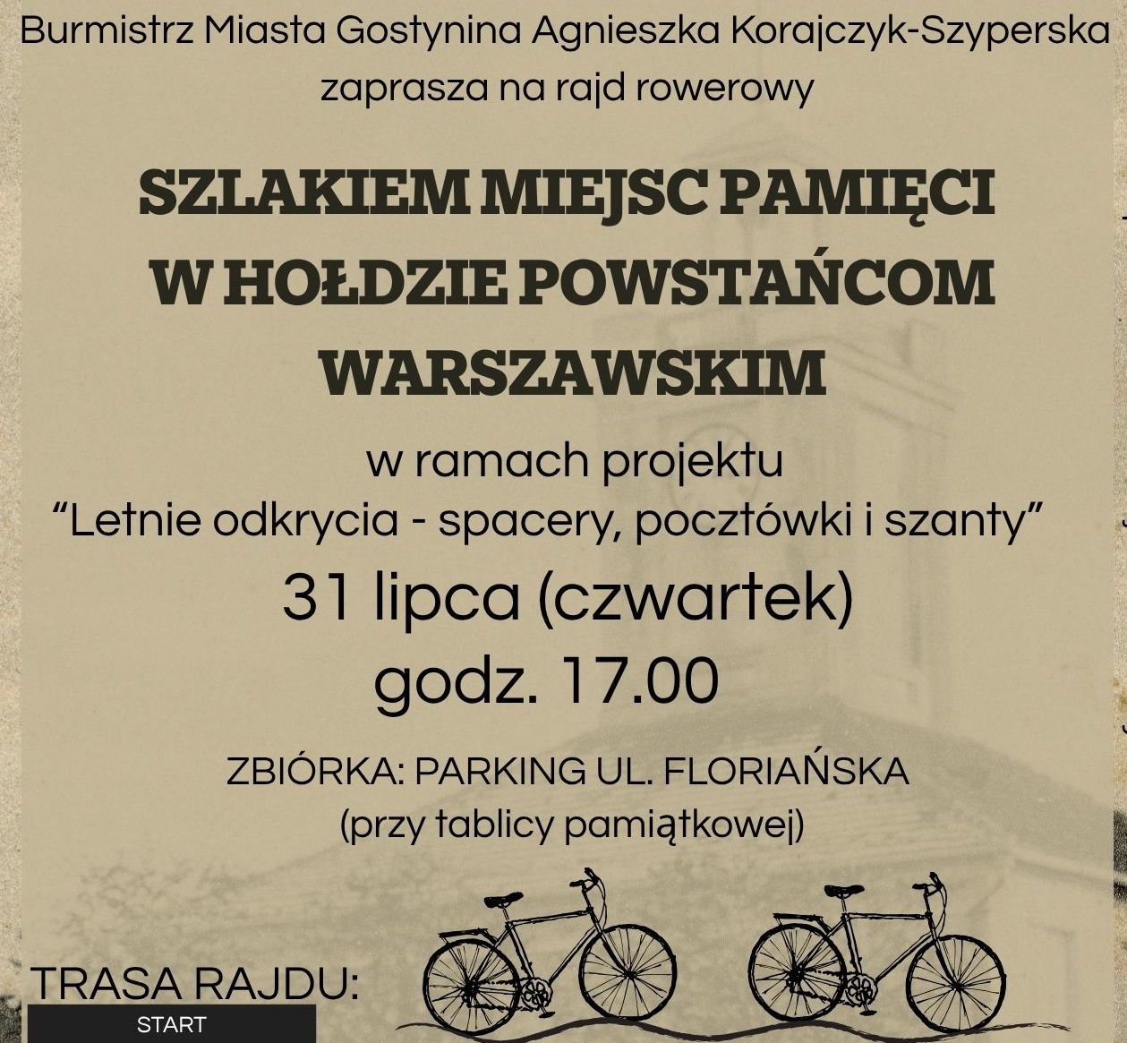 Letnie odkrycia. Rajd rowerowy w hołdzie Powstańcom Warszawskim