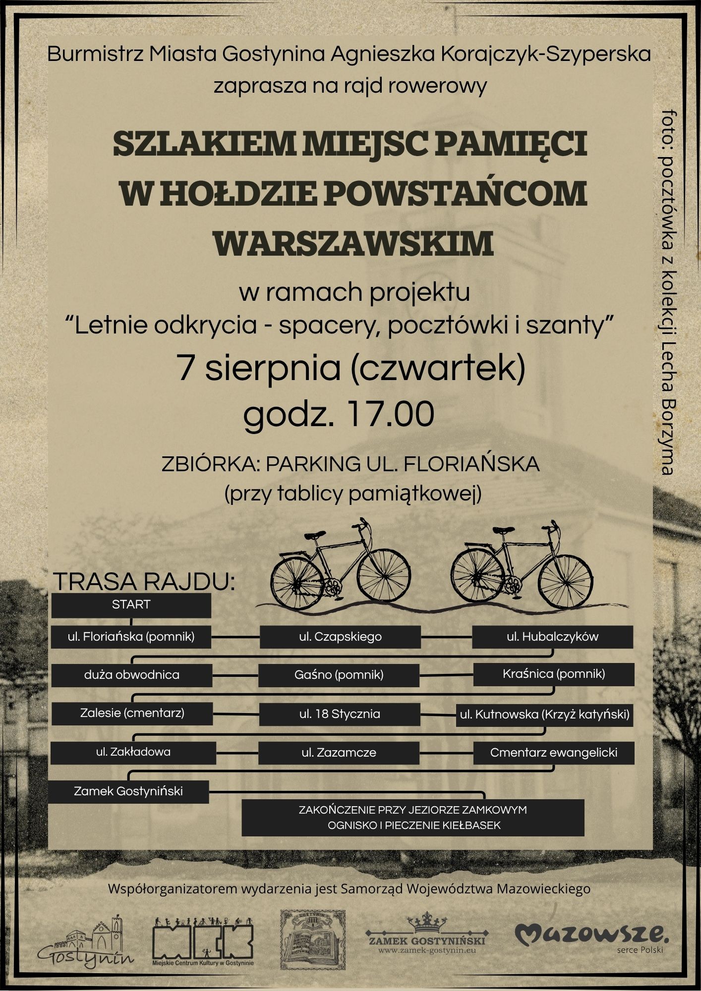 7 sierpnia - zapraszamy na rajd rowerowy