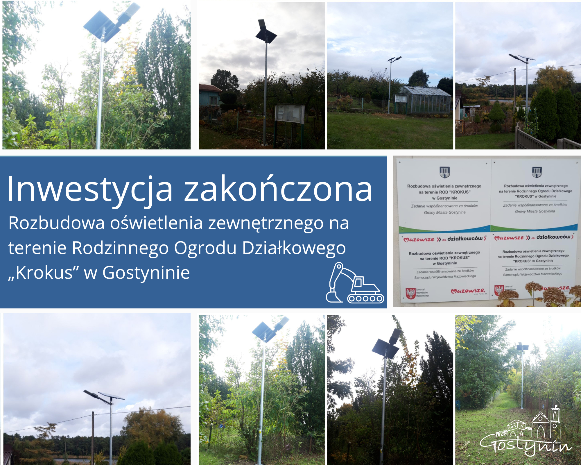 Rozbudowa oświetlenia zewnętrznego na terenie Rodzinnego Ogrodu Działkowego „Krokus” w Gostyninie