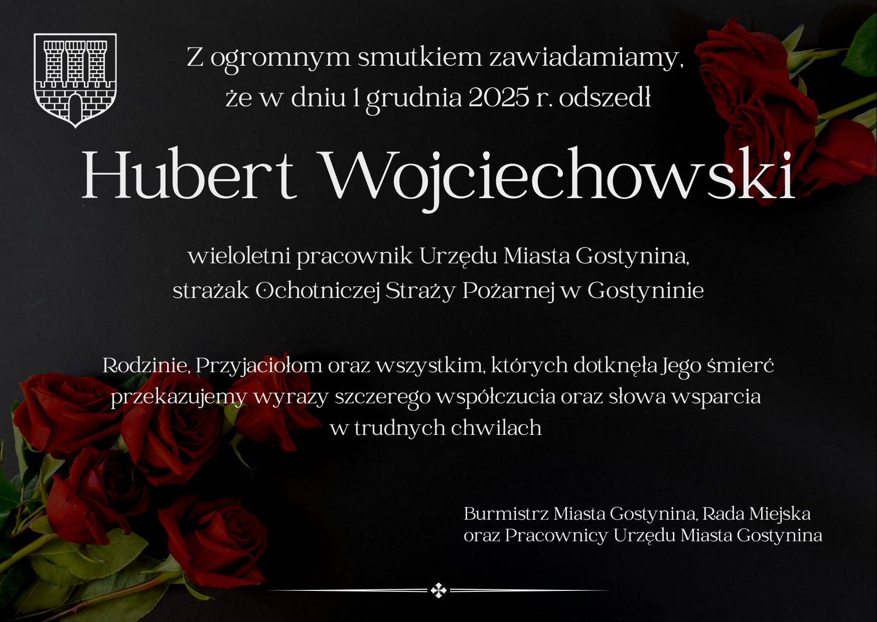 Kondolencje z powodu śmierci