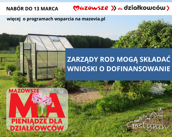 Zarządy ROD mogą składać wnioski o dofinansowanie