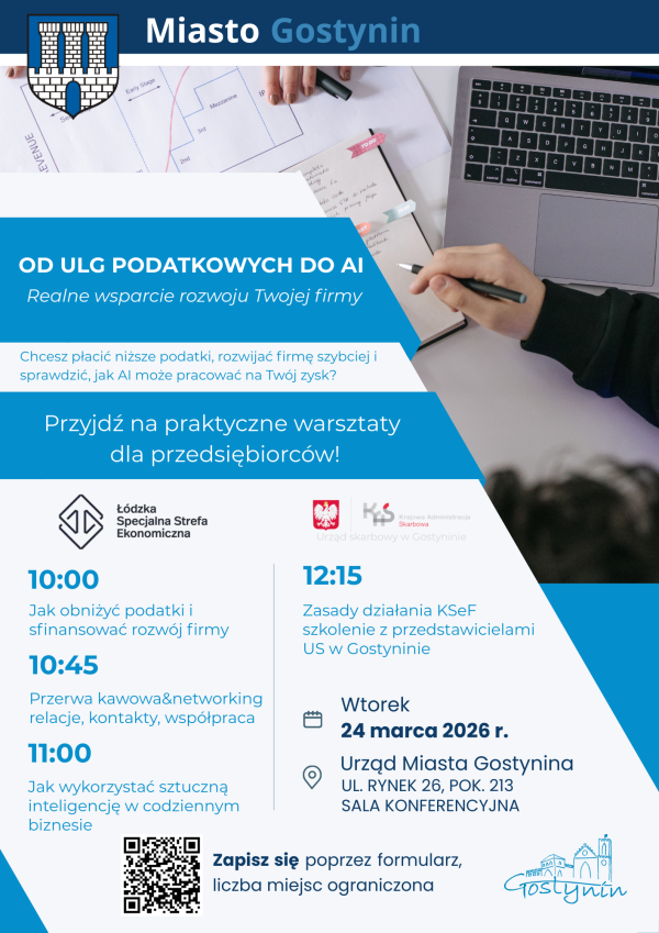 Bezpłatne warsztaty „Od ulg podatkowych do AI”